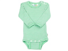 Joha bodysuit green stripes merino wool/silk